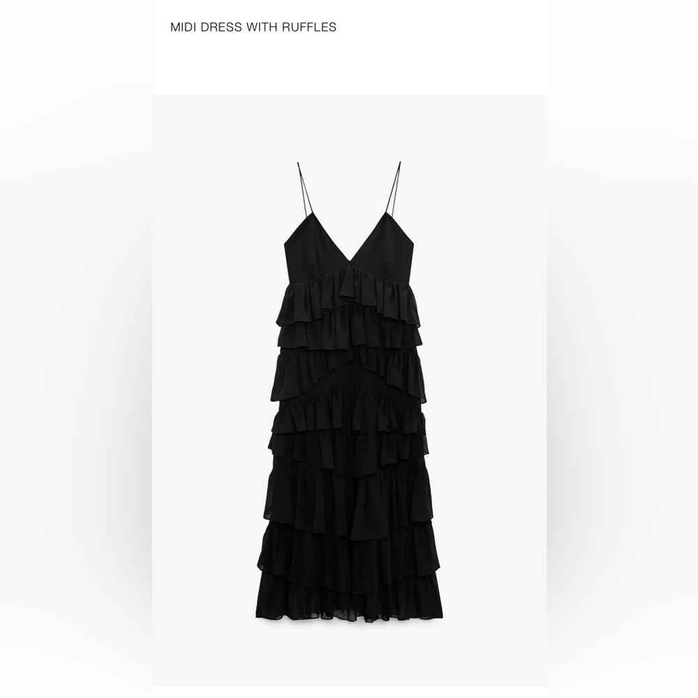 Elegant Black Ruffled Dress